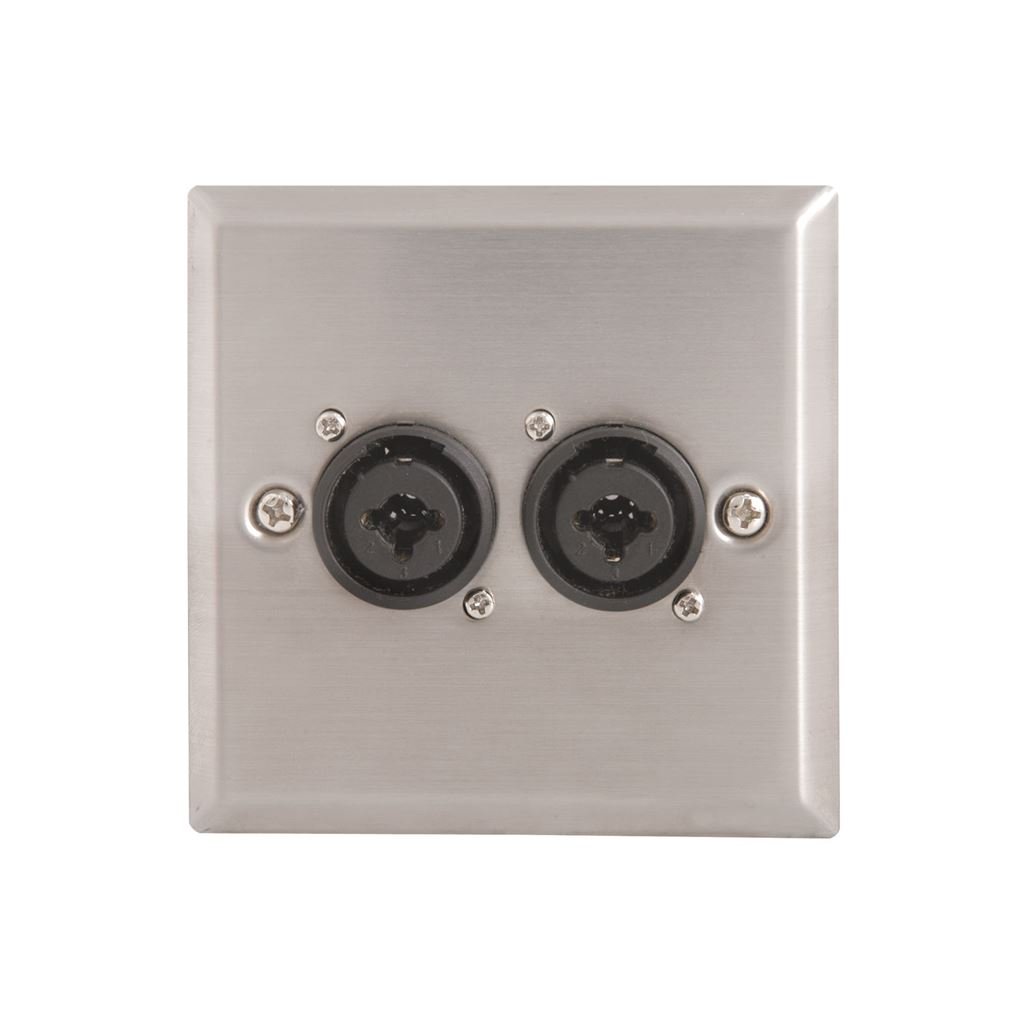 AV:Link | Steel Wallplate with 2 x XLR/Jack Combo Connectors