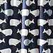 Lush Decor Whale Shower Curtain - Fabric Ocean Fish Animal Print Design for Kids, 72