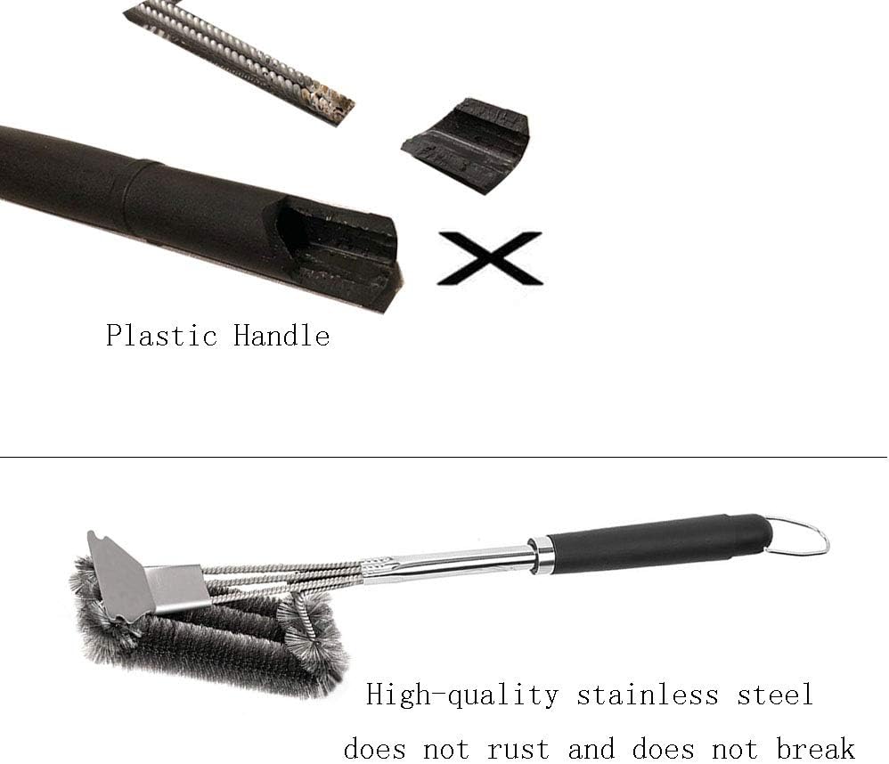 Grill Brush and Scraper-Clean Grill Brush -Safe Stainless Steel Barbecue Steam Cleaning Brush for Charcoal Porcelain/WeberGas/Iron/Steel Grill Grates-Ideal Grilling Accessories Gift: Kitchen & Dining