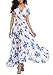 VintageClothing Women's Floral Maxi Dresses Boho Button Up Split Summer Casual Long Dress Beach Party Dress