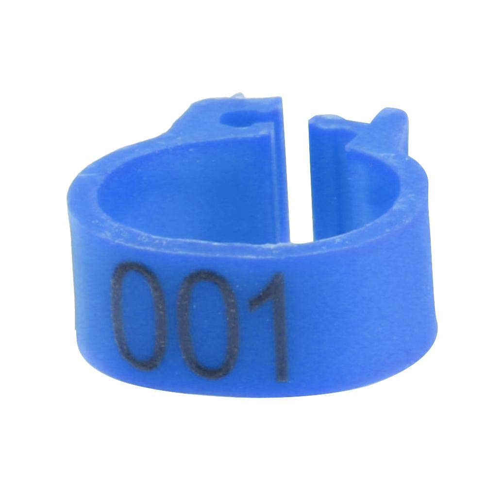 Sheens 100Pcs/Bag Bird Leg Bands Rings, Plastic Poultry Leg Bands Clip-on Ring for Bird Chicks Ducks Chicken(Blue)