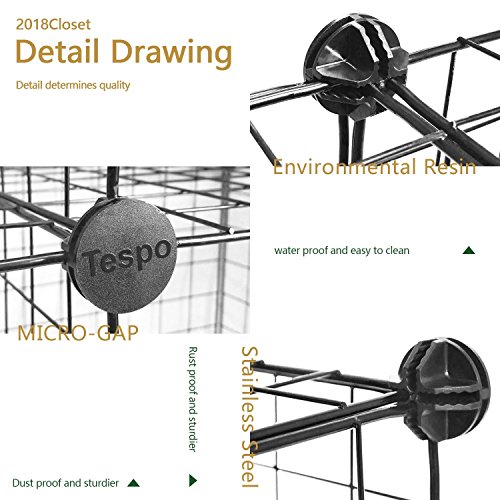 Tespo Metal Wire Storage Cubes, Modular Shelving Grids, DIY Closet Organization System, Bookcase, Cabinet, (12 - Regular Cube.)