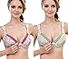CAKYE Women's Wirefree Maternity Nursing Bra Floral Sleep Breastfeeding Bra (34B, Green + Purple (2 Pcs))