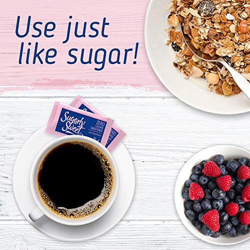 SUGARLY SWEET Zero Calorie Sweetener Packets with Saccharin, Sugar Substitute, Sugar Alternative, Pink Sweetener Packets, 250 Packets