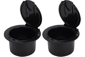 Lot de 2 trappes de câble électrique pour camping-car avec couvercle coulissant à clipser Charnières robustes en ABS pour cor