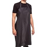 Waterproof Rubber Vinyl Apron Black - Heavy Duty Model - Stay Dry - Industrial Chemical Resistant Plastic