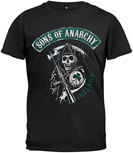 KISSUU Short Sleeve Sons Of Anarchy Ireland Irish Shamrock Reaper Adult T-Shirt
