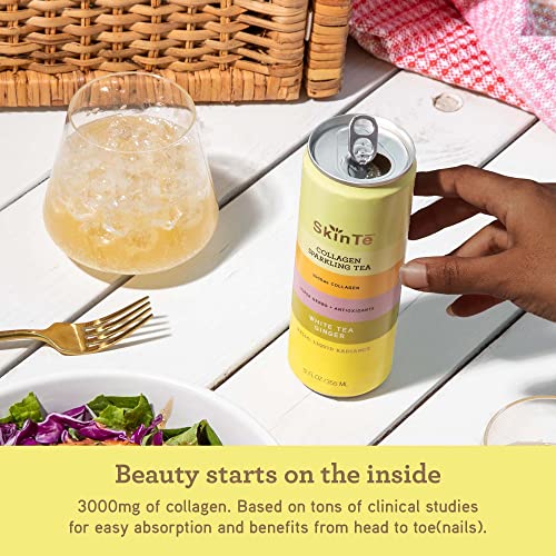 Collagen Sparkling Tea by SKINTE Organic White Tea with Ginger 12