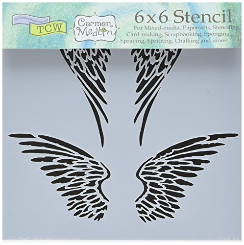 CRAFTERS WORKSHOP Bible Journaling Stencil - Angel Wings (6