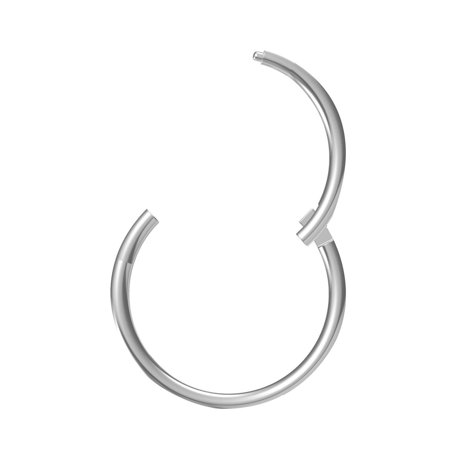 NewkeepsR Titanium 22g×6mm Tragus Earring Hoop Small Nose Ring for Men and Women,Hinged Clicker Septum Nose Semaless Piercing for Cartilage Helix Ear Body Jewellery