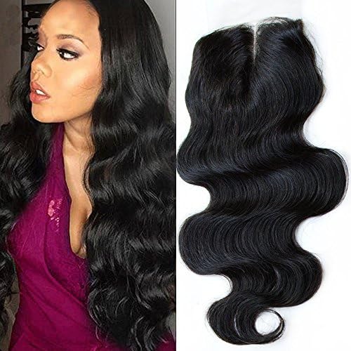 ZM Hair 1 Piece Middle Part 4x4 Body Wave Lace Closure Natural Black Color Brazilian Hair Swiss Lace Closure(16)