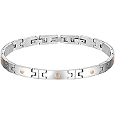Feifuli Mens Bracelet Stainless Steel, Classic Square Link bracelets for men, Fashion and Charm Jewelry Bracelet, Adjustable Fold Over Clasp Link Bracelets for Men Husband Father Boyfriend