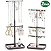Keebofly Jewelry Stand Organizer,2 Pack Necklace Organizer Display with Adjustable Height for Necklaces Bracelet Earrings and Ring Bronze