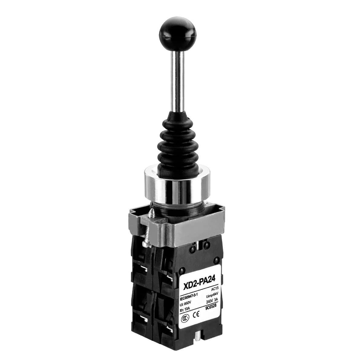 Heschen Monolever Joystick Switch, XD2-PA24, SPST, 4NO, 4 Direction Momentary Type, Ui AC660V, Ith 10A