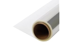 100 ft Clear Cellophane Wrap Roll (100 ft x 17.5 in), 100ft long x17 inches wide Clear Cellophane Roll, 3 Mil Thicken Celloph