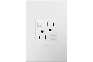 Legrand adorne 15A GFCI Tamper-Resistant Outlet with Matching Wall Plate (White Finish), AGFTR2152W4WP