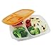 Prefer Green 3-Compartment Bento Lunch Box Containers, Leakproof, Food Storage Containers,36 oz, Set of 4 (Colorful)