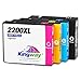 2200XL Ink Cartridges of Kingway Compatible for Canon PGI 2200XL PGI-2200 PGI-2200 XLwork with Maxify MB5320 MB5420 MB5120 MB5020 iB4120 iB4020 Printer (Black, Cyan, Magenta, Yellow) 4-Pack
