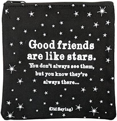 Stylish Makeup Bag Clutch Travel Kit Toiletry Case Canvas 3D Printed (Good Friends Are Like Stars)