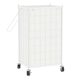 WOWLIVE Laundry Hamper with Wheels,Metal Wire Frame