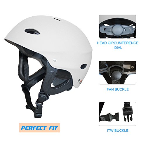 Vihir Adult Water Skate Bike Helmet Multi Sports Skateboard Scooter Men Women Dial Helmet, White, L - Thumbnail 4