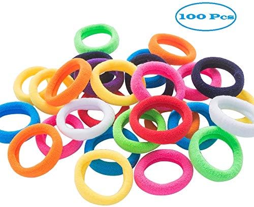 Baby Hair Ties 100 Pcs Small Hair Ties Ponytail Holder for Toddler Girls Elastic Hair Bands Assorted Colors (100 Pcs)