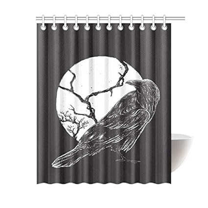 Amazon Com Interestprint Shower Curtain Bird Raven Shower Stall