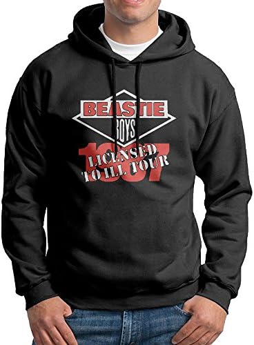 Men's Screw Neck Beastie Boys Licensed To Ill 30 Anniversary Hoodie Black