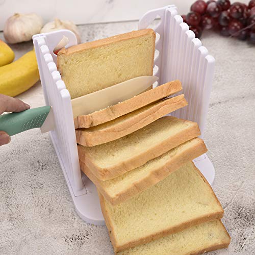 Bread Slicers for Homemade Bread,Bread Slicer,Bagel Slicer,Simple,Easy to Clean,Safe Materials,Mold,Handy,Bread Slicer Guide,White - Thumbnail 6