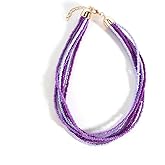 Azusa Sun Pink Necklaces for Women Colorful Seed Beaded Choker Layered Necklace Bohemian Hawaiian Holiday Birthday Summer Beach Jewelry Gift