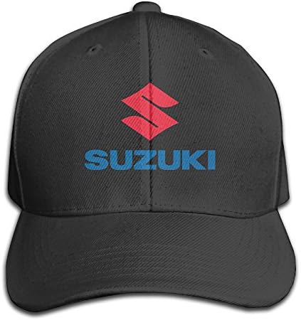 Suzuki Motor Logo Adjustable Hat Peaked Cap - Black