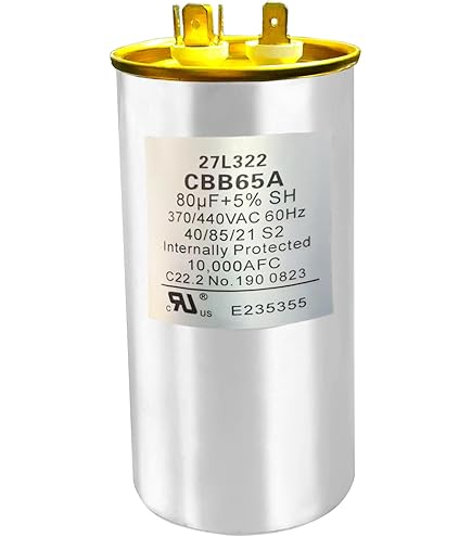 qoo 80 uf MFD 440 Volt Replaces GE Genteq Round Capacitor