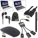 EEEKit 7in1 Starter Kit for ASUS Transformer Book T200 T200TA T100 T100TA Tablet, Micro HDMI to HDMI Cable + USB OTG Hub Adapter Cable + 2.4Ghz Wireless Mouse + Stylus + Earphone