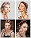 Women Headbands Head Hair Bands - 2 Bee Embroidery Headband and 2 Velvet Pearl Hairbands, Wide Knot Headwrap for Women Girls, Fashion Hair Accessories,Great Gifts
