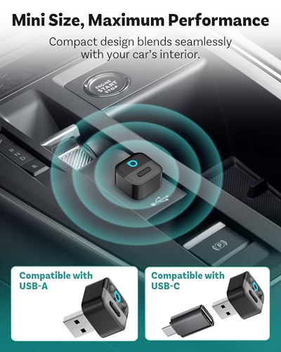 OTTOCAST Mini Pico Wireless CarPlay Adapter, No More Cables, Dual Phone Memory, One-Button Switch, Wi-Fi 6 & Bluetooth 5.4