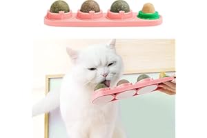 STARROAD-TIM Catnip Wall Ball Catnip Toys for Cat Teeth Clean Edible Rotating Catnip Balls Healthy Natural Cat Treats
