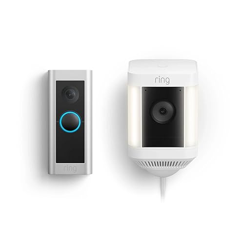 Ring Wired Doorbell Pro with Ring Spotlight Cam Plus, Plug-In