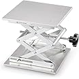 stonylab 9.8 x 9.8 inch Lab Scissors Jack, 250 x 250 mm Stainless Steel Laboratory Support Jack Platform Lab Lift Stand Table, Expandable Lift Height Range from 100 mm to 370 mm, Support Weight 20KG