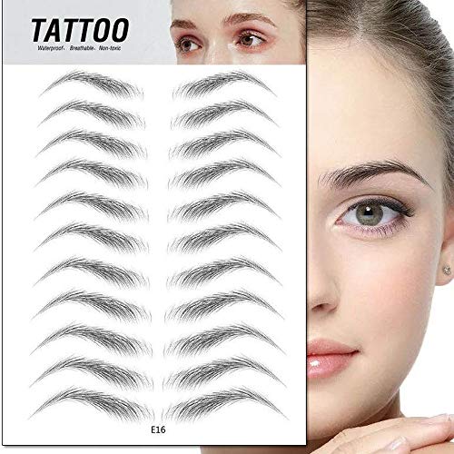 TMYIOYC Eyebrow Tattoo Stickers, 8 Styles Eyebrow Shapes Imitation Waterproof Natural Eyebrow Shaper Brow Makeup Grooming Shaping for Women & Man (88 Pairs)