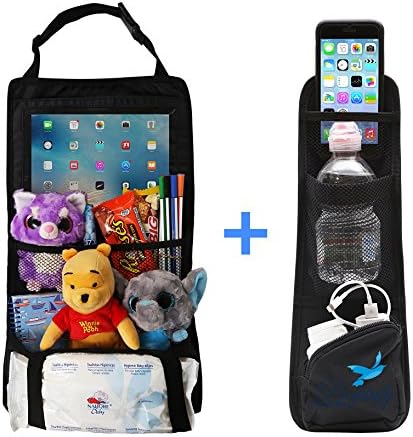 Car Back Seat Organizer and Car Side Organizer Set with Touch Screen iPad Holder - Kids toy storage - Keep Your Car Neat & Organized - Great for Families with Kids