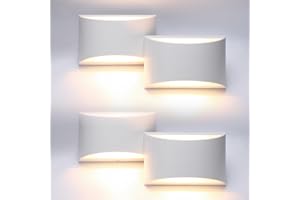 Aipsun 4 Pack Aluminum Modern Indoor LED Wall Sconce Hardwired Interior Wall Lights Up and Down Wall Mount Light for Living R