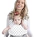 Organic Drool Bib for Lillebaby 360-3-Piece Set, 100% Bamboo Cotton Teething Pad & Strap Wraps for Boys & Girls | Unisex Grey Stars on White by Baby Preferred