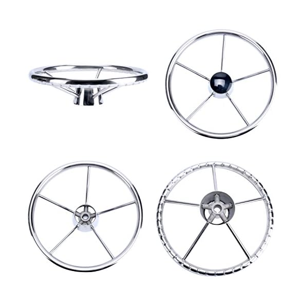 Amarine-made13-12-Inch-5-spoke-Destroyer-Style-Stainless-Boat-Steering-Wheel