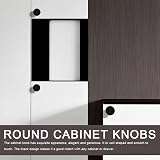 WAenZeeNH 4x 30mm Round Flat Black Cabinet Knobs Drawer Pulls Aluminum Alloy view 3