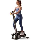 HitGo Mini Elliptical Machine, Compact Home Trainer with Moving Handlebars &amp; Resistance Bands, Quiet 8-Level Magnetic, Low-Impact Glutes &amp; Hips Toning, for Women, Seniors, Small Spaces