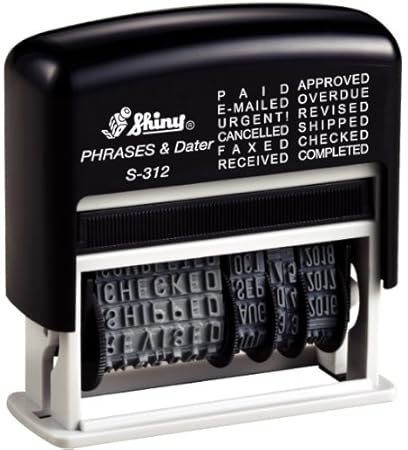 Shiny S-312 Dial-a-Phrase Datumsstempel selbstfärbend 12 Wörter 3,8 mm Buchstabengröße