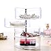 Sooyee Clear Acrylic 4 Tiers 360 Degree Rotation Circular Hair Tie and Headband Holder with Lid, Plastic Jewelry and Makeup Accessories Compartment Organizer,Round Canister