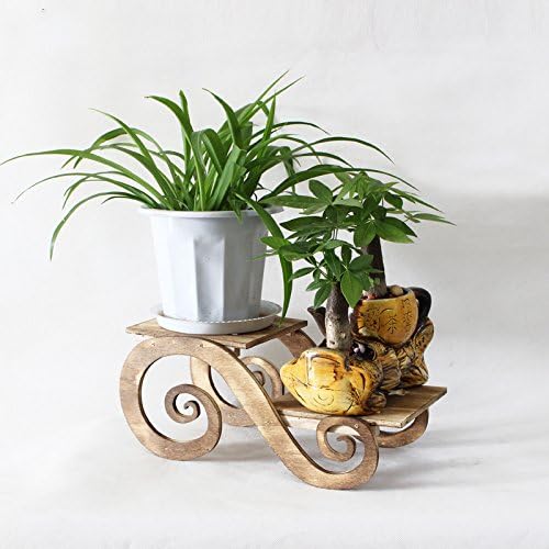 2 Tier Wooden Plant Flower Stand Shelf Wood Pot Display Rack Indoor Outdoor Garden