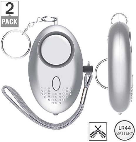 B BELK 2 Pack Personal Alarm 140DB EDC Keychain Security Alarm with LED Flashlight Safety Self Defense Emergency Bag Pendant for Women Kids Girls and Elderly, Attack Anti-Theft Panic Alarm Sirens