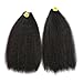 N&T Hair Extension Yaki Straight Hair Weave Bundles With Closure Natural Color 5 pcs (16 16 18 18 With 16)